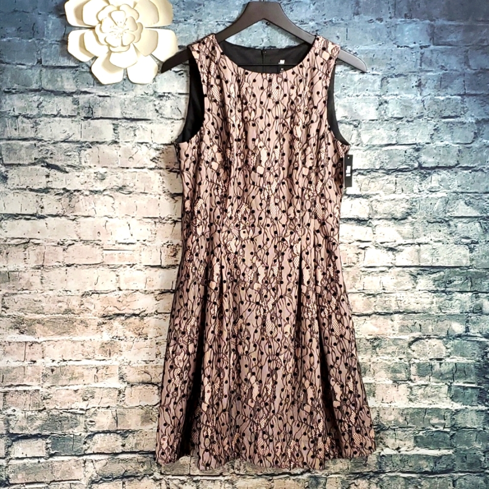 Jason Wu | Ethereal Gothic Lolita Rockabilly Flocked Lace Black and Pink Dress